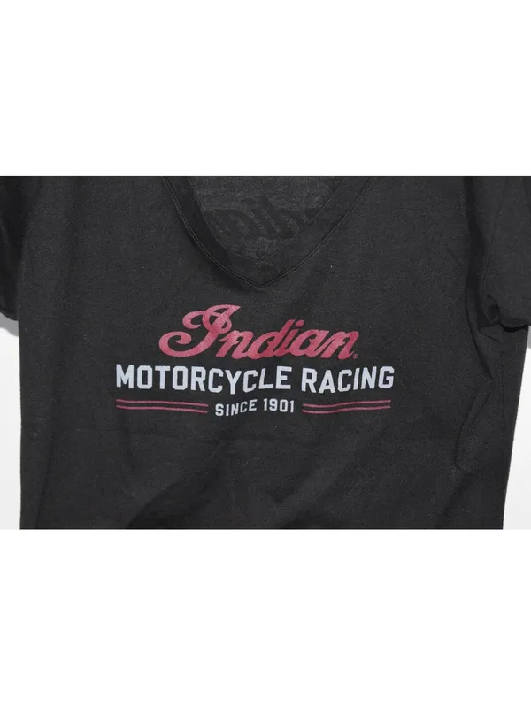 Indian Motorcycle T-Shirt Women's XL Black Kansas City Racing Graphic Tee - Image 4
