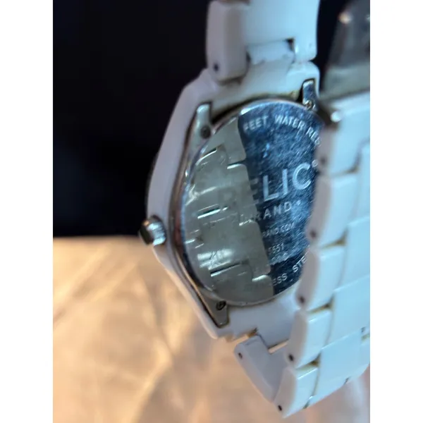 Relic by Fossil Womens White Crystal Bezel Multi Function Dial Watch ZR15551 - Image 7