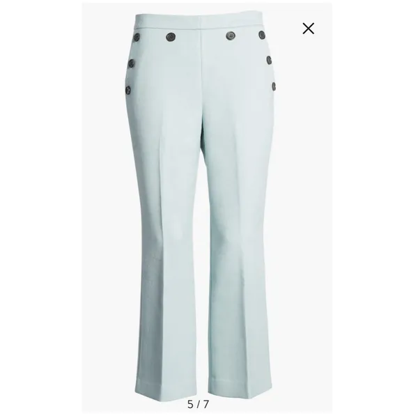 Halogen X Atlantic Pacific Button Detail Red Kick Flair Pants High Rise Sz 12 - Image 7