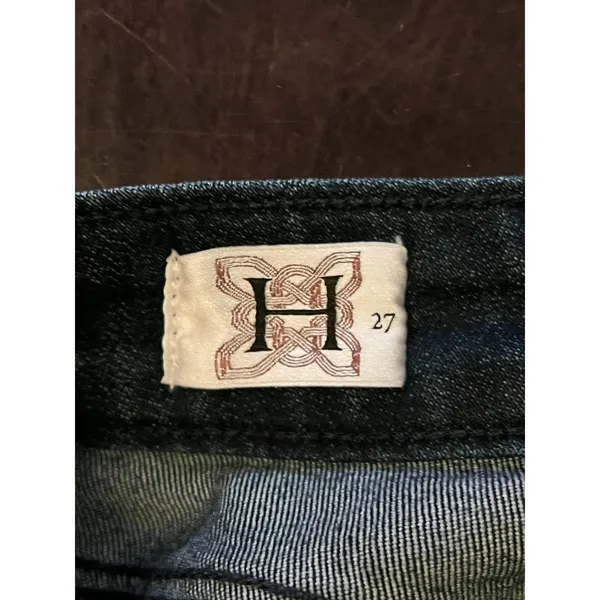 Habitual Jeans Womens 27 Dark Wash Bootcut Raw Hem Made In USA Stretch Denim - Image 8