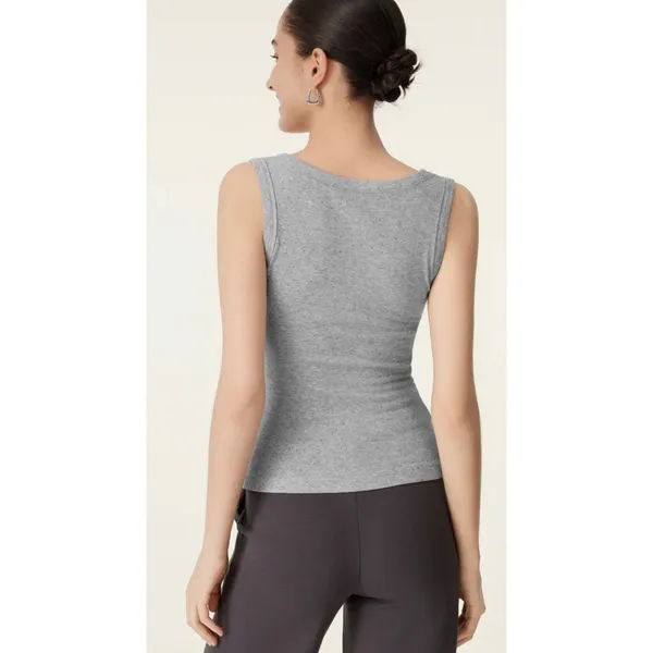 OGL Move Womens White Ribbed V-Neck Tank Top Sleeveless Camisole Knit Shirt XS - Image 6