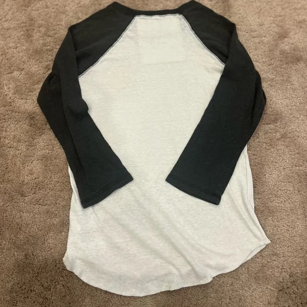 Rare Aviator nation Black and White Aspen Jazz Snowmass Long Sleeve Baseball Tee - Image 8