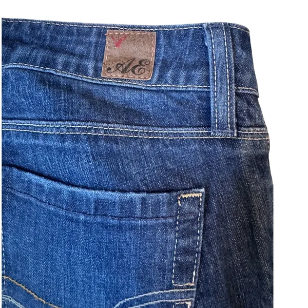 American Eagle Women Skinny Jeans Blue Denim Medium Wash Size 8 Regular Stretch - Image 4
