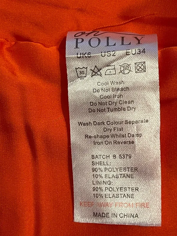 Oh Polly Bright Orange Satin Skirt with a Top - Image 5