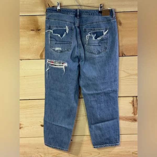 American Eagle Patchwork Mom Straight Jeans - Image 5