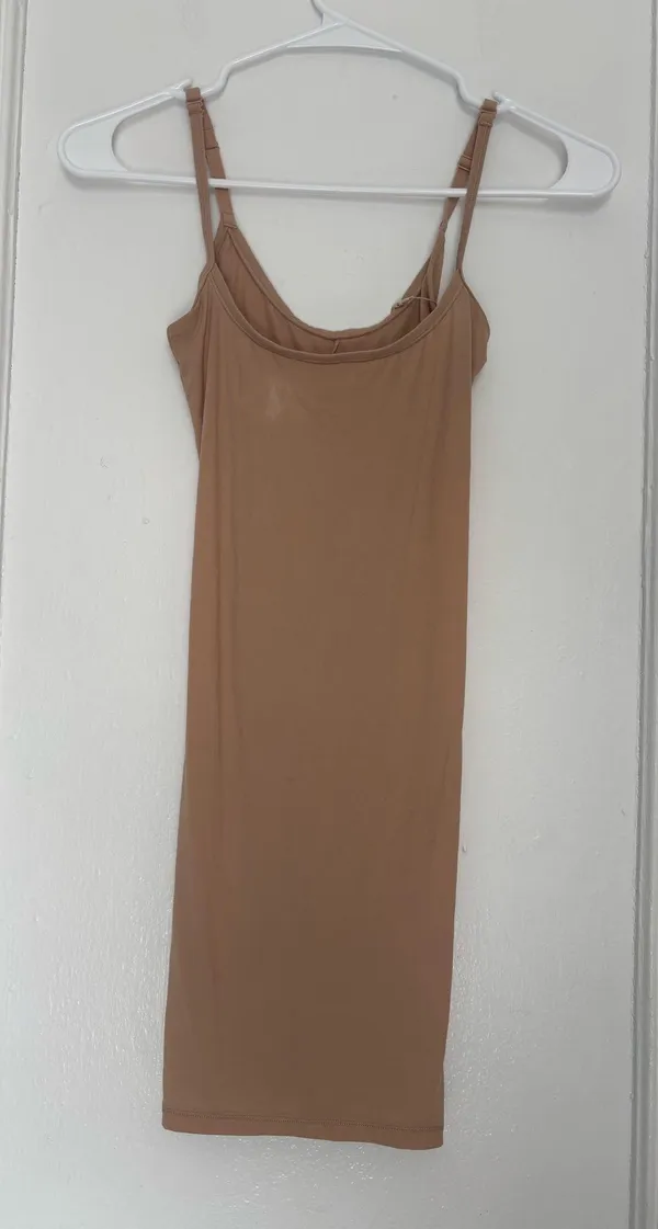 SKIMS Fits Everybody Short Mini Slip Dress in Clay XXS - Image 5