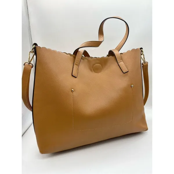 Unbranded camel brown faux leather classic tote - Image 4