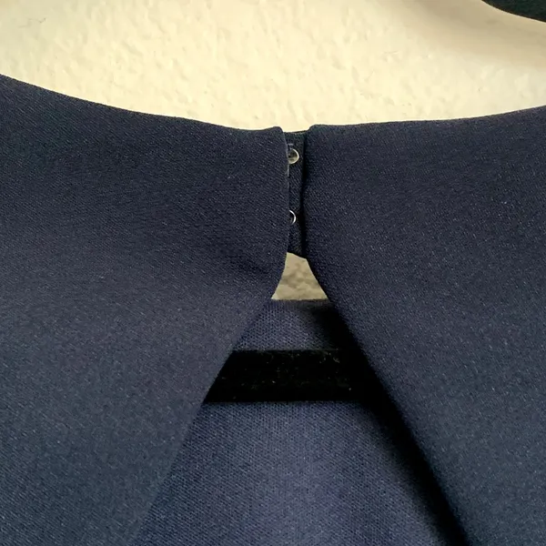 NWT Dessy Collection Diamond Cutout Back Trumpet‎ Gown Slit in Midnight Navy - Image 9