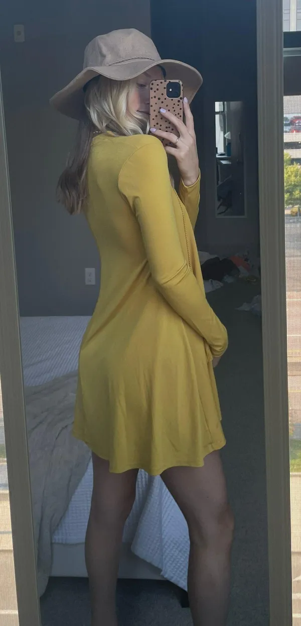 small long sleeve dress Yellow - Image 4