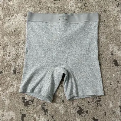 Skims Stretch Cotton Rib Boxers Size Small - Light Heather Grey - Image 2
