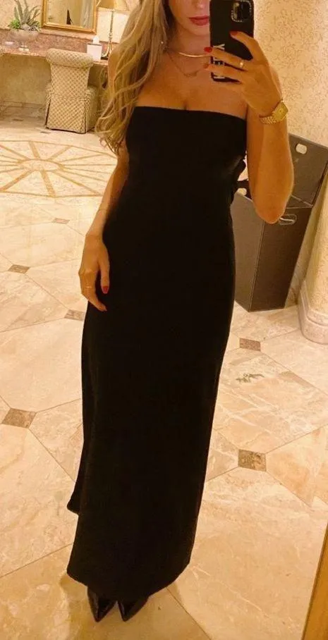 Billy J boutique Black satin maxi dress - Image 2
