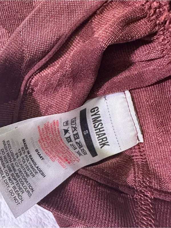 Gymshark Women’s Burgundy Camo High-Rise Bike Shorts - Image 6