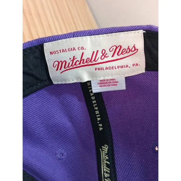 Mitchell & Ness LA Lakers Snapback Hat Purple NBA Rhinestone Logo Cap - Image 10