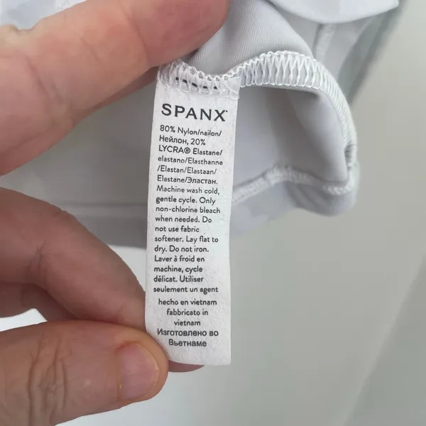Spanx Sz L Swim Shirt Top Rash Guard UPF 50 Gray Camo Crew Neck Long Sleeve - Image 6