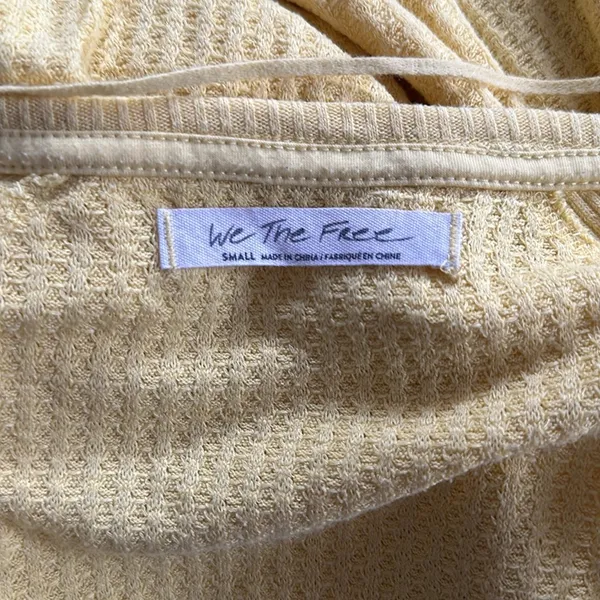 We the free free people yellow waffle long sleeve Small - Image 3
