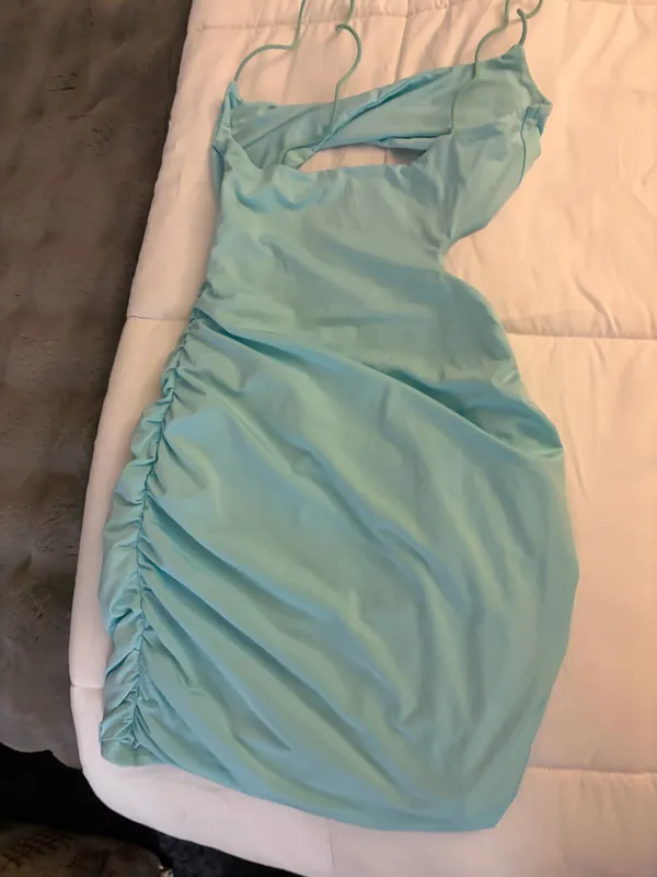 Oh Polly Mini Dress Blue - Image 3
