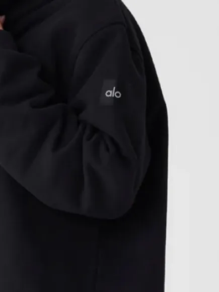 Alo Yoga Renown Heavyweight 1/4 Zip Sweatshirt Black Unisex Medium Pullover M⁠ - Image 4