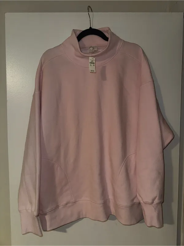 OFFLINE by Aerie Cloud Fleece Oversized Mockneck Sweatshirt - Light Pink - Image 8