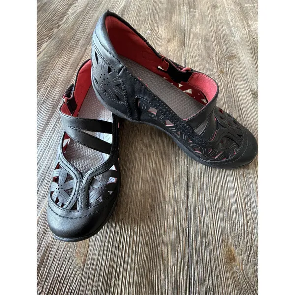 Baretraps Women's Size 5 Ferra Mary Jane Flower Lasercut Comfort Flats Black - Image 15