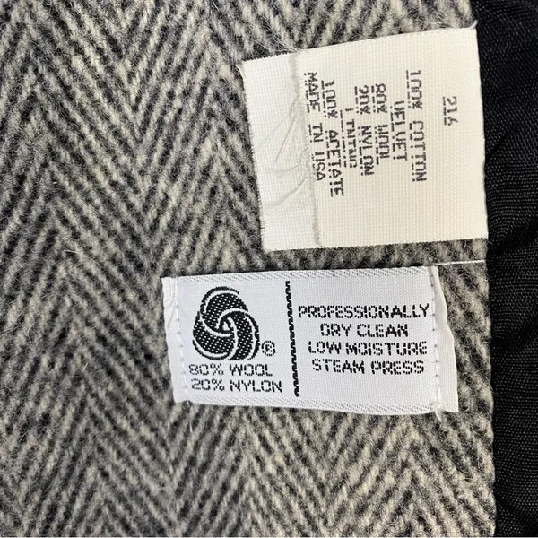 VINTAGE JENNIFER CHASE Wool Herringbone Longline Pea Coat Jacket - Image 10