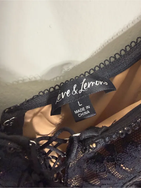 For Love and Lemons Violetta Black Lace Mini Dress Large - Image 6