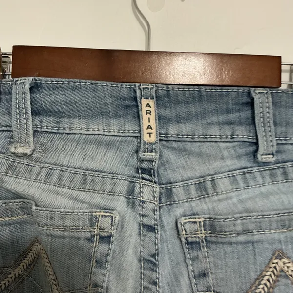 Ariat REAL Denim Womens Size 26S Light Wash Distressed Skinny‎ Jeans - Image 6