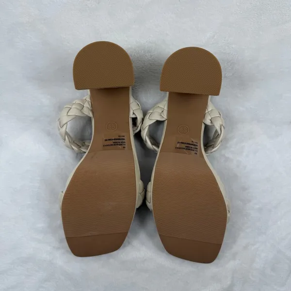 A New Day Womens Cream Braided Double Strap Block Heel Platform Mules Size 9.5‎ - Image 5