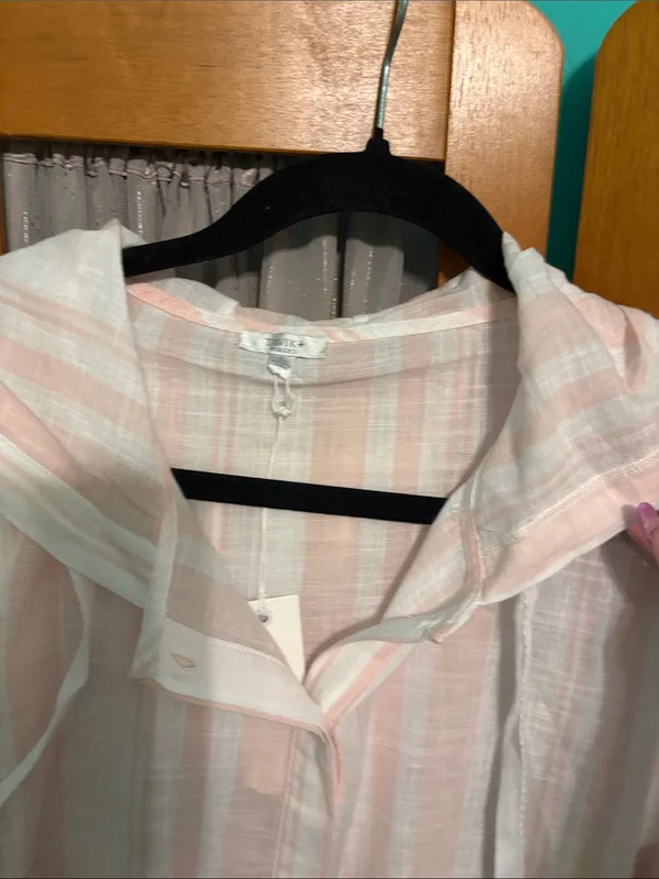 Tavik Pink and White Striped Romper Jumpsuit - Image 2