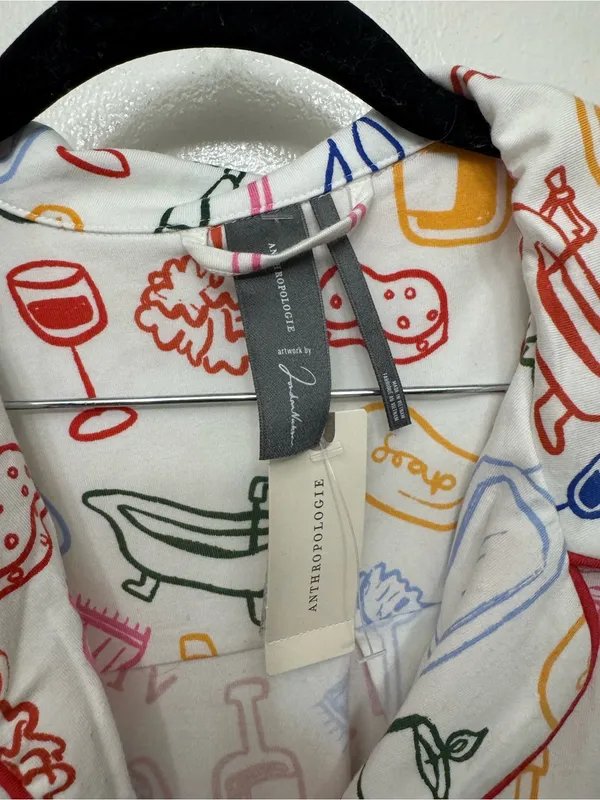 NWT Anthropologie LyreBird Briar Pajama Shirt | ModaLuxe Sleepwear - Image 4