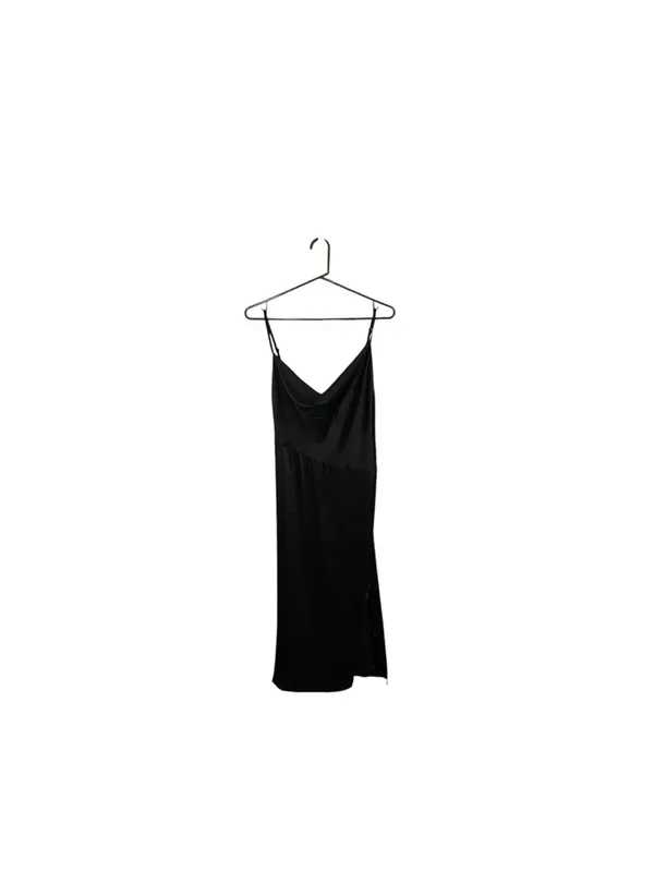 Chic Black Cat Halloween Costume Set Satin Slip Dress & Rhinestone Ears - Image 10