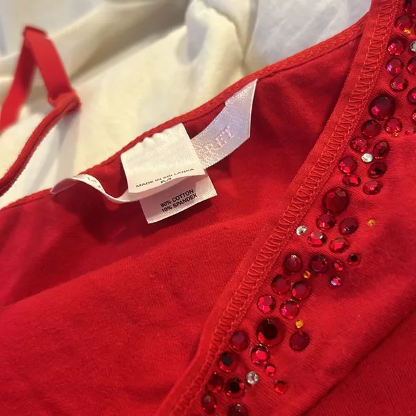 Victoria's Secret Red Mini‎ Slip Baby Tank - Image 5