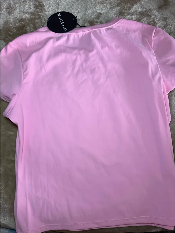 White Fox Pink Baby Tee - Image 3