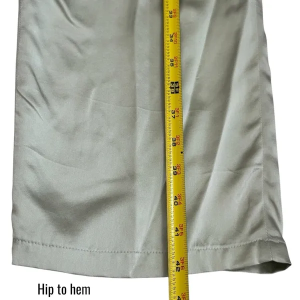 Clio 100% Silk Sage Green Drawstring Pants Pajama Career Luxury Old‎ Money L - Image 13