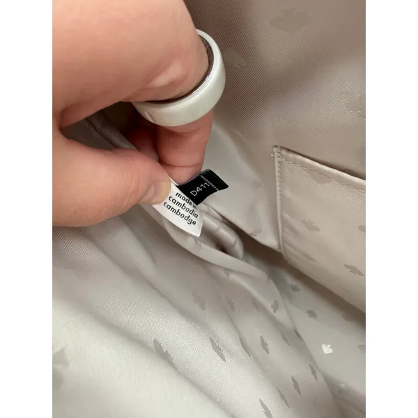 Kate Spade Tote Bag Womens Grey Saffiano Leather Silver Glitter‎ Trim Zip Top - Image 16