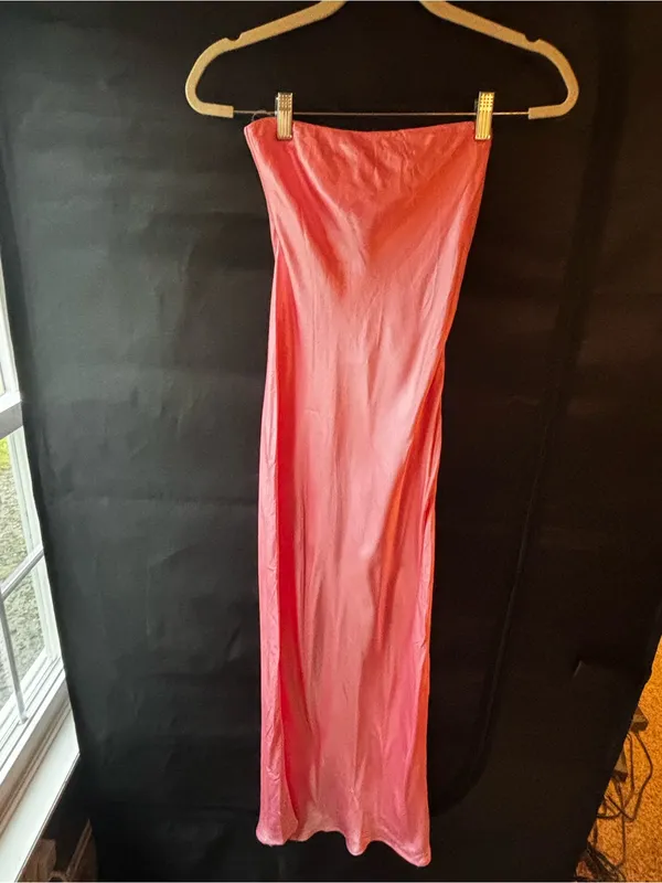 SNDYS Pink Satin Strapless Maxi Dress, NWT - Image 3