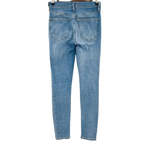 Free People Distressed Light Wash High Rise Stretch Skinny Jeans 26 S Short - Image 8