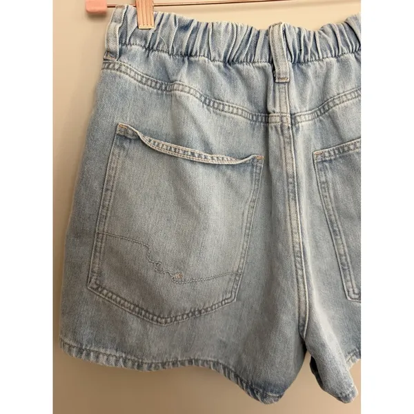 Free People We The Free Clark Pleated Denim Shorts Light Blue Women's Size Small - Image 8