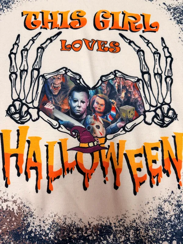 SheIn This Girl Loves Halloween LS shirt - Image 2