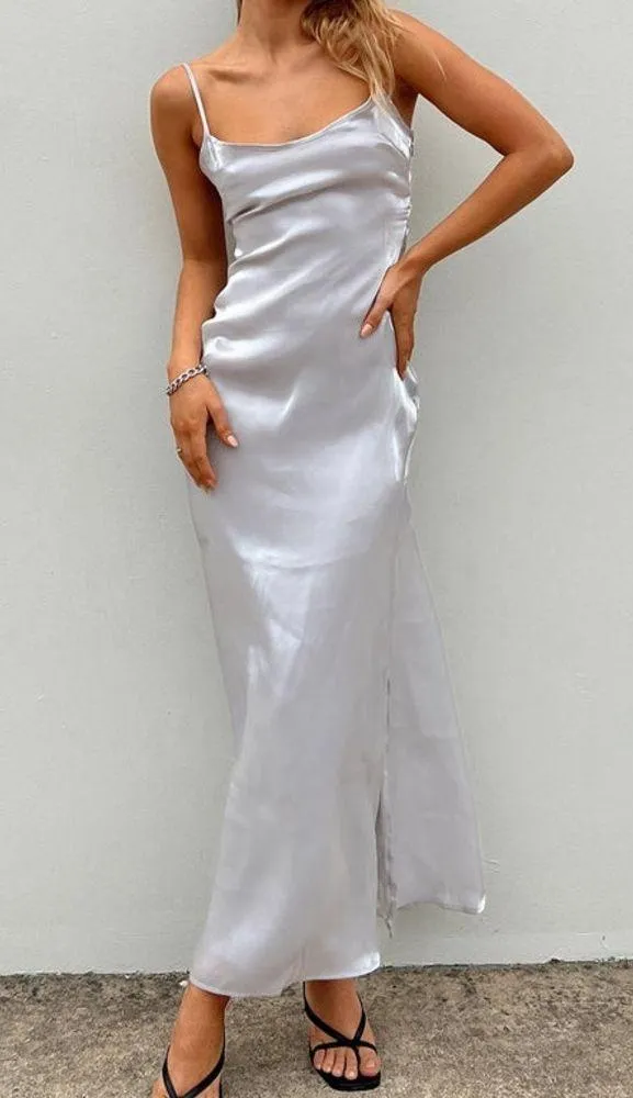 Princess Polly Silver Maxi Dress - Image 2