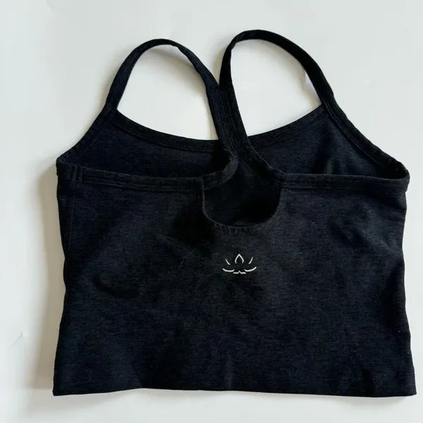 BEYOND YOGA Space Dye Across The Straps Cropped Tank Darkest Night Black Size XS - Image 4