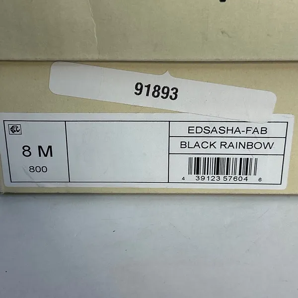 Open Edit Black Rainbow Rhinestone Square Toe‎ Block Heel Mules Slide  Size 8M - Image 9