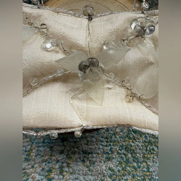 Vintage Y2K Eyeful beaded floral bridal wedding purse - Image 2