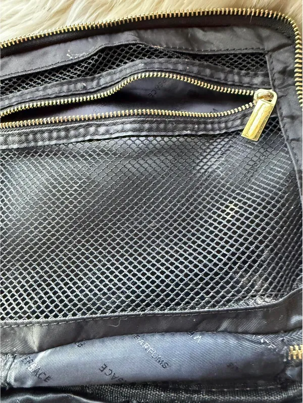 Versace Parfums Black and Brown Logo Cosmetic Bag - Image 11