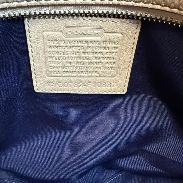 COACH Chelsea Beige and Brown Pebbled Leather Shoulder Bag - Image 7