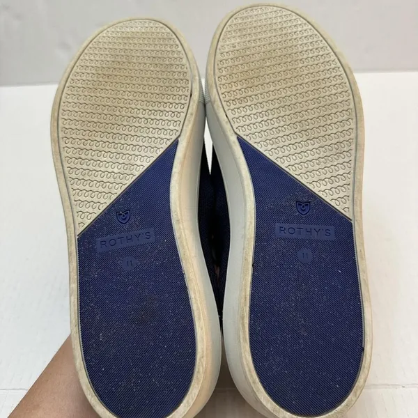 Rothys The City Slip On Shoes Womens Size 11 Navy Blue Knit Eco‎ Friendly Casual - Image 9