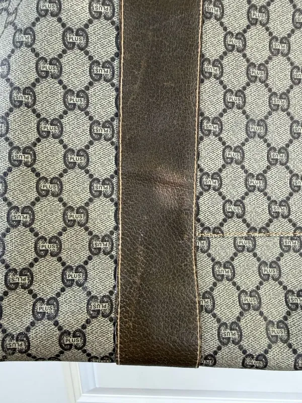 Authentic Vintage Gucci Plus GG Monogram Sherry Line Web Tote Bag - Image 6