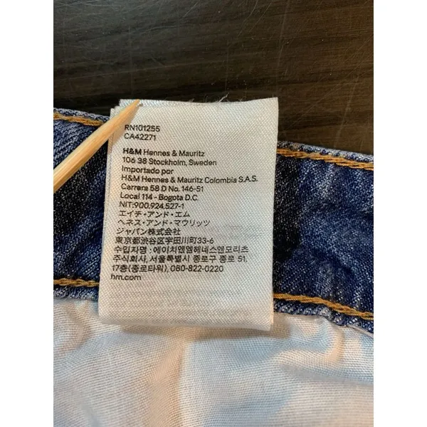 H&M Regular Waist Jean Shorts‎ Womens 10 Medium Wash Denim Festival DIY Cut Off - Image 10