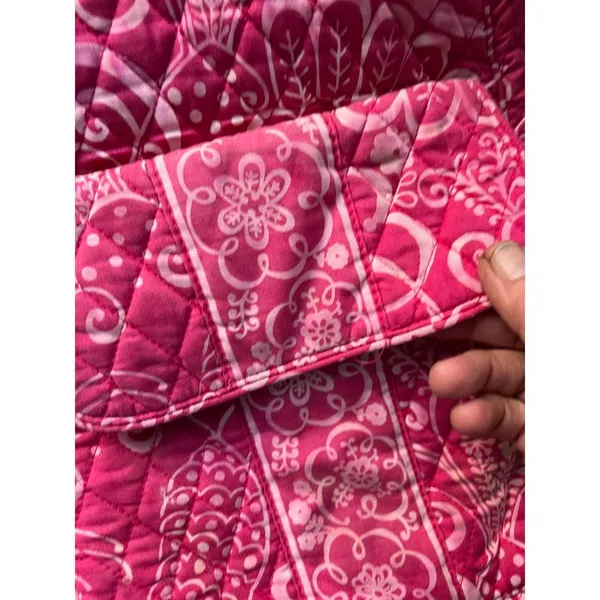Vera Bradley Quilted Pink and White Backpack - Image 4
