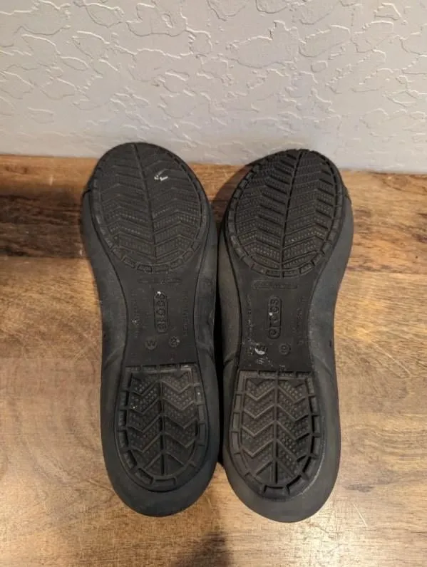 CROCS Patent Cap Toe Slip-On Flats Ballet Shoes black Size 9 Women’s - Image 6
