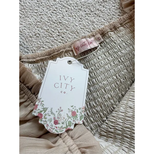 Ivy City Co. Ellie Dress Champagne Peach Gold Pink Chiffon NEW NWT 1X - Image 5